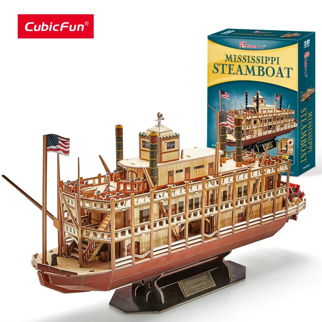 Model 3D Mississippi Steamboat do składania – Zestaw CubicFun