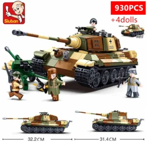 Zestaw klocków Sluban: Czołg Tiger King 930 elementów WWII