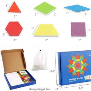 155 elementów zabawy – Drewniane klocki Montessori dla dzieci