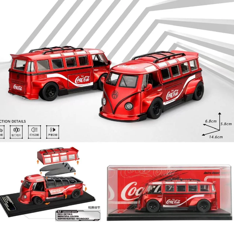 Model autobusu Coca-Cola 1:32 z dźwiękiem i światłem – Kolekcjonerski!