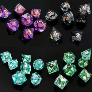 Kości D&D z płynem i piaskiem - idealne do Twoich sesji RPG!