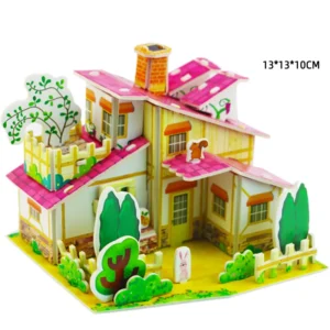 Zabawki edukacyjne: 3D Kartonowe Puzzle – Willa i Zamek dla dzieci