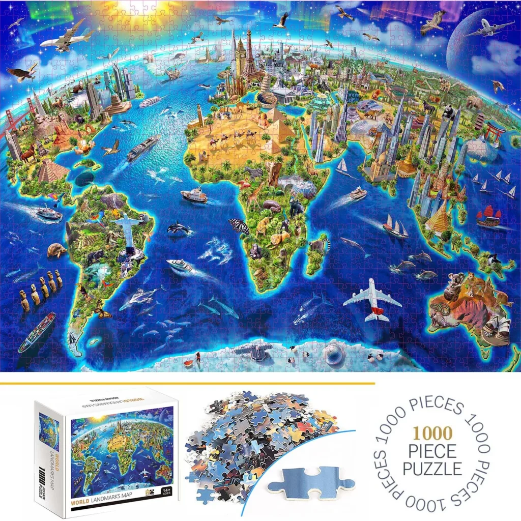 Puzzle 1000 elementów - Mapa Świata