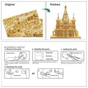 Piececool 3D puzzle – Metalowy model katedry św. Bazylego do składania.