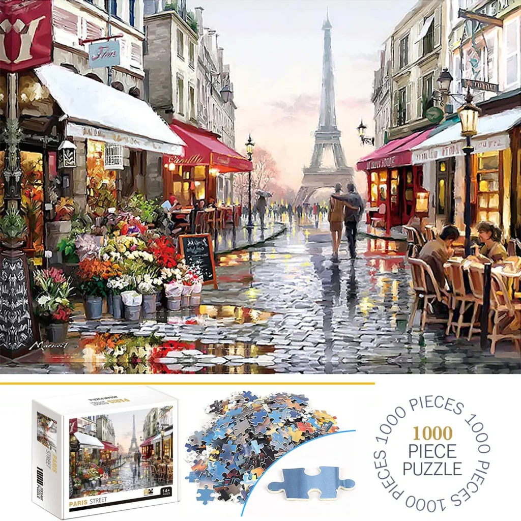 Puzzle "Paryż Ulica" – 1000 elementów do układania w rodzinnej atmosferze.