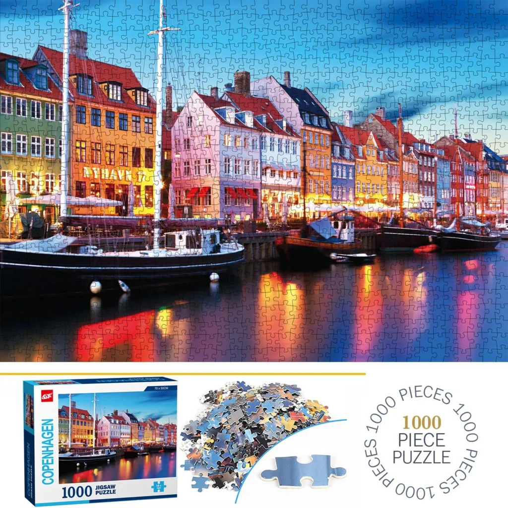 Puzzle Kopenhaga - 1000 elementów, idealne dla rodziny i dorosłych