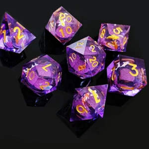 Kości D&D z płynem i piaskiem - idealne do Twoich sesji RPG!