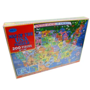 Mapa świata - drewniane puzzle 200 elementów dla dzieci i dorosłych.