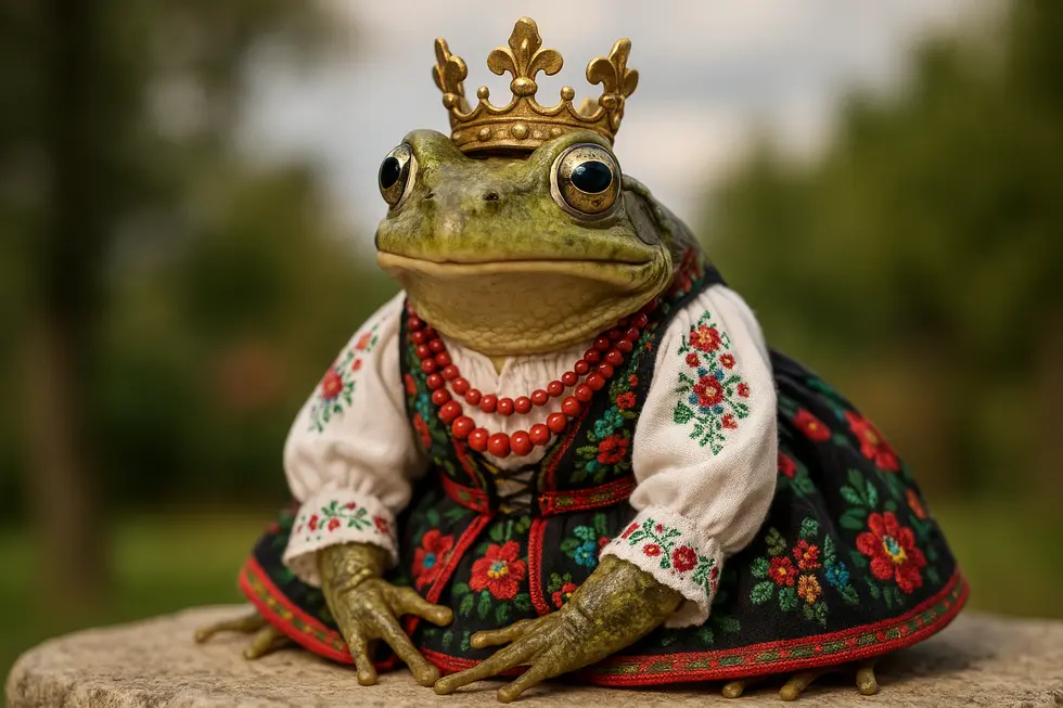 Postać Szewczyka Dratewki ożywiona w ilustracji przedstawiającej polski folklor.
