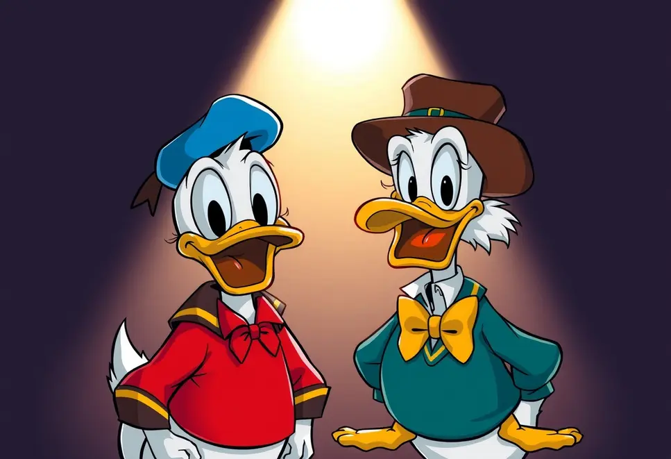 Donald Duck i Scrooge McDuck w komiksowym stylu