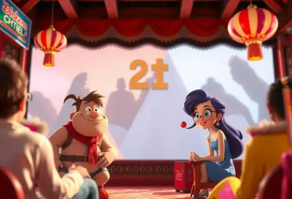 A scene showing an animated film with modern CGI enhancements compared to the original style.