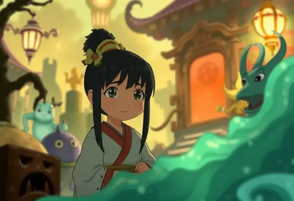Chihiro w świecie duchów z animacji Studio Ghibli.